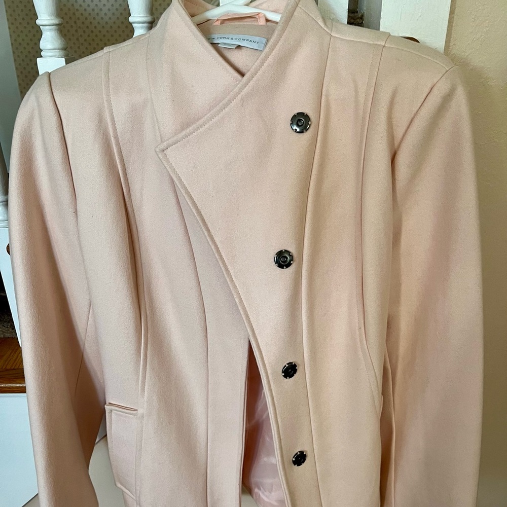 New York & Company  Blush Pink Asymmetrical Coat